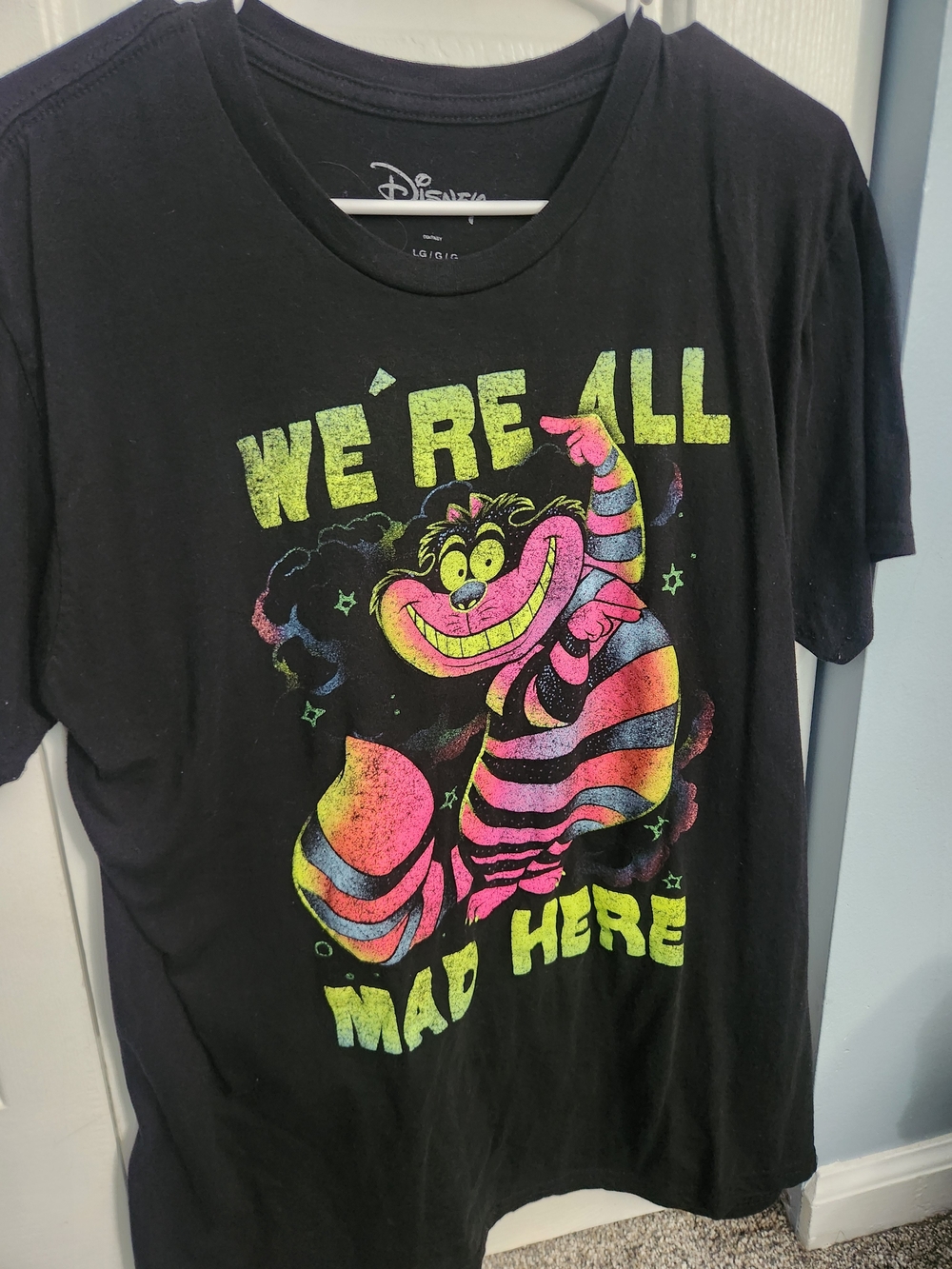 Disney Cheshire Cat Neon Unisex Tee L